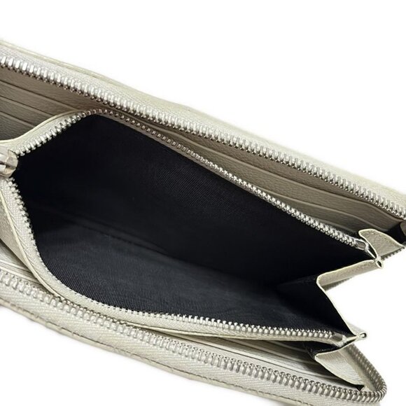 Saint Laurent Paris Long Wallet Ivory Zip Around Leather - Picture 4 of 5